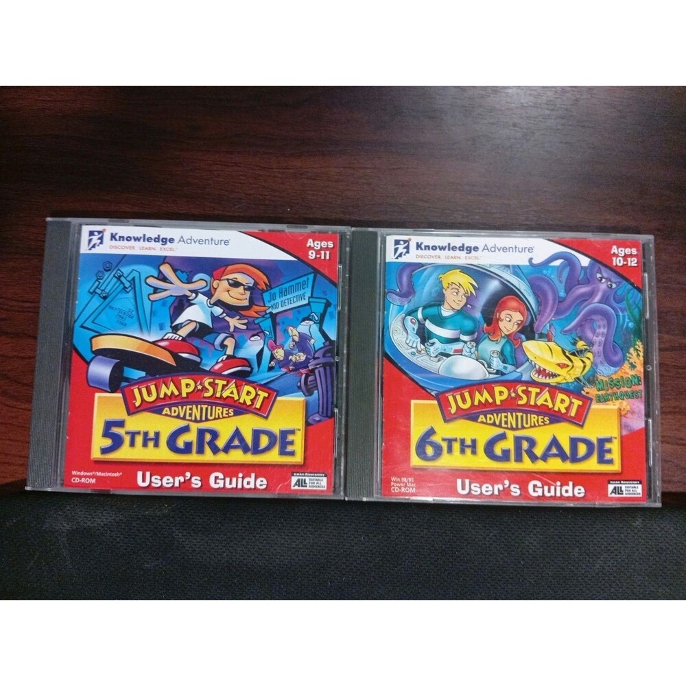 Jump Start Adventures 5th & 6th Grade PC Game Lot - Tested